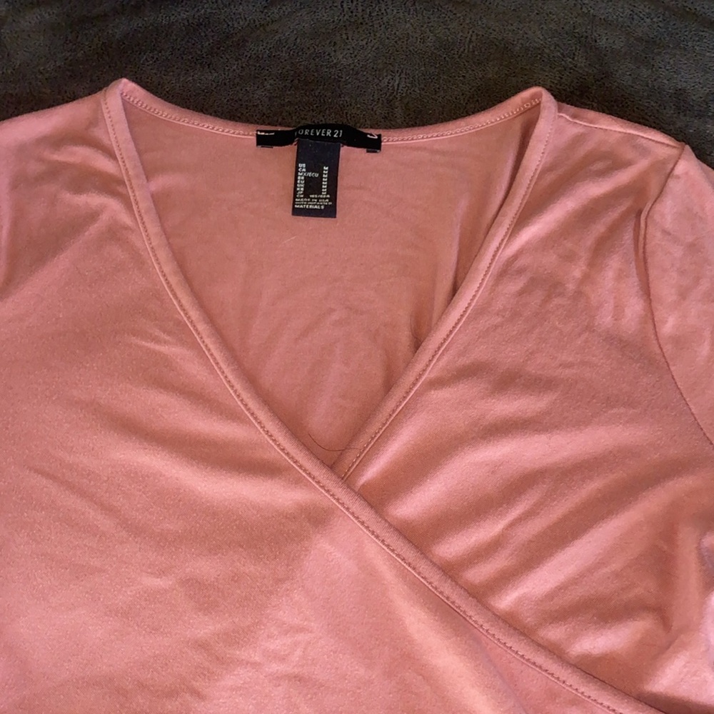 Pink Wrap Crop Top - Picture 2 of 5